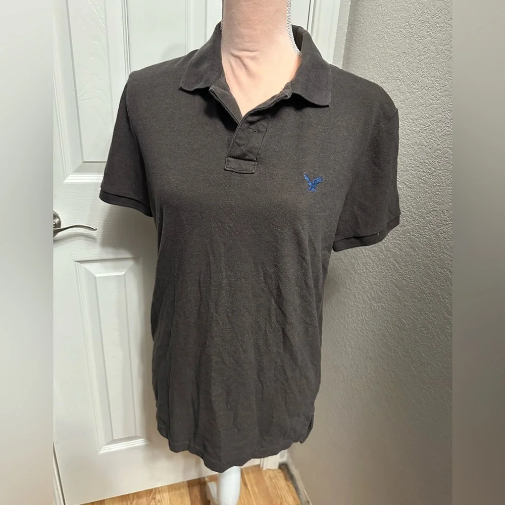 American Eagle Mens Cotton Classic Fit Short Sleeve Solid Polo Shirt S - Picture 1 of 7